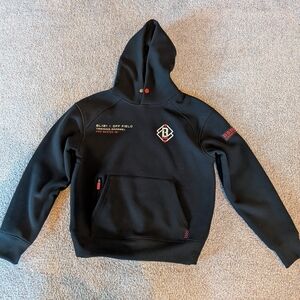 Baseball Lifestyle 101 Black Kids Hoodie with Red Details